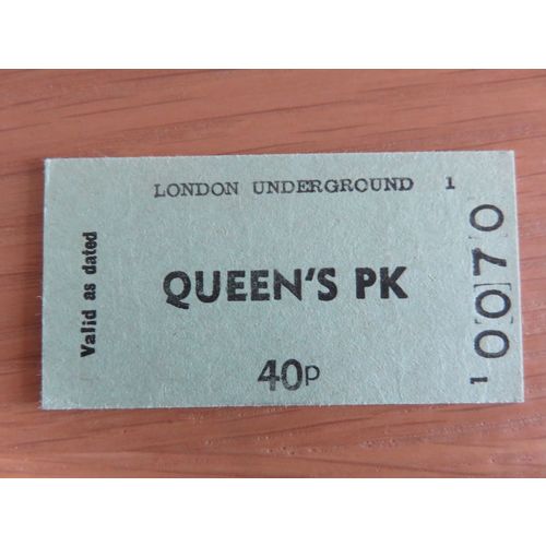 London Transport Underground Queens Park 40p Ticket
