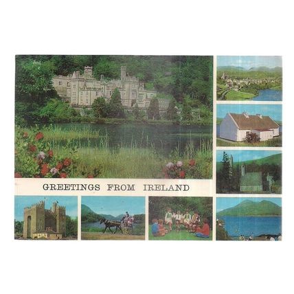multiview, IRELAND used vintage postcard 1975 postmark =