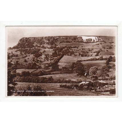 The White Horse Kilburn Thirsk Postcard RP North Yorkshire