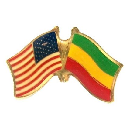 United States and Ethiopia Flag Hat Tac or Lapel Pin