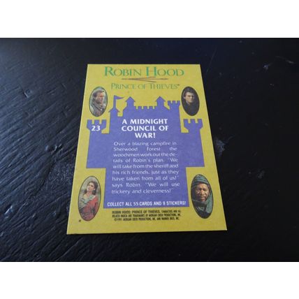 1991 Topps Robin Hood Prince of Thieves Card # 23 A Midnight Council Of War!