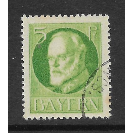 BAVARIA 1914 KING LUDWIG III 5pf GREEN SG E175A FINE USED