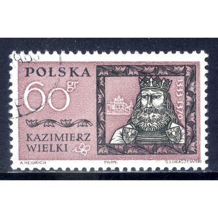 POLAND 1961, Famous Poles - Casimir Wielki, 60 G, CTO