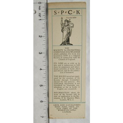 Vintage bookmark - Society for the Promoting Christian Knowledge