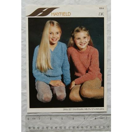 Vintage: Hayfield 1864 girl's sweaters, DK