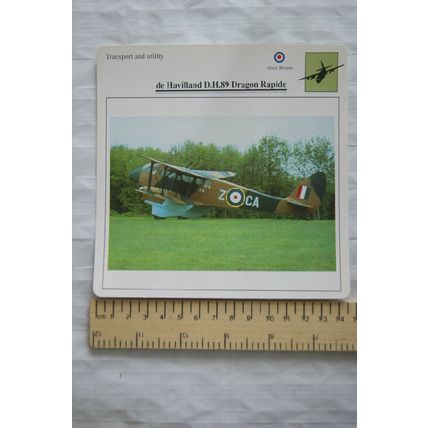 de Havilland Dragon Rapide - GB - Transport & Utility - Collectors Club Card