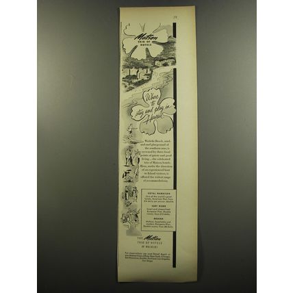 1953 Matson Hotels Ad - Where to stay and Play in Hawaii