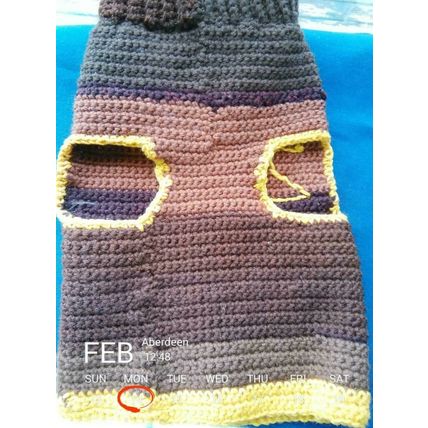 Doggie Sweater, Crochet, Brown