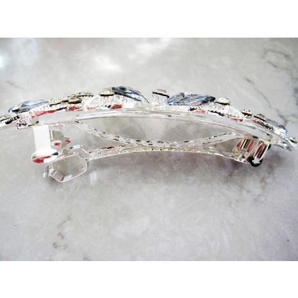 Flower shaped crystal hair barrette clip bridal clip bridal barrette