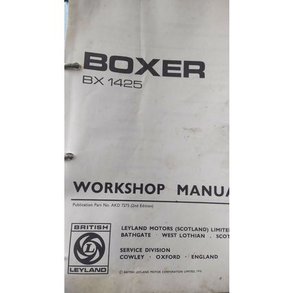 british leyland boxer bx1425 workshop manual akd7275 1970 overhaul maintenance