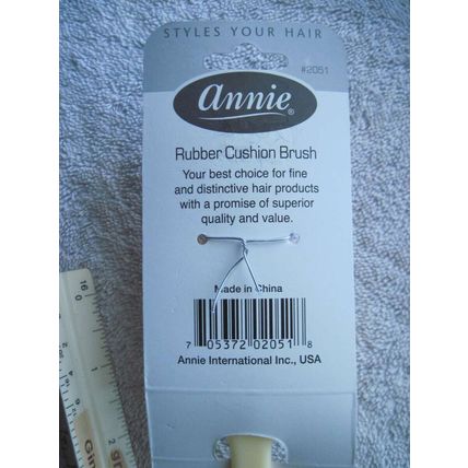 Annie Flare Rubber Cushion Base Hair Brush Stiff Plastic Bristles Denman Wig