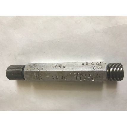 GO NO GO LH & RH THREAD & PLUG GAUGE WMT-489 13/16-18NS PD .7764, .7796 WORK,ER