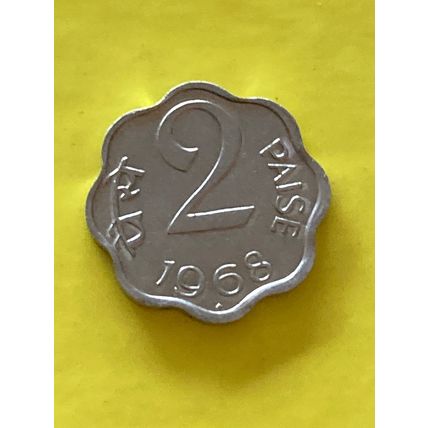 Umlaufmünze Indien 2 Paise 1968 Raute