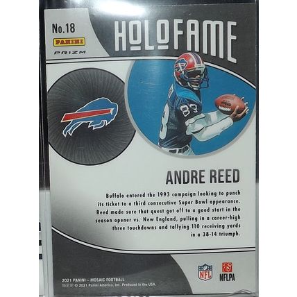 2021 Panini Mosaic ANDRE REED (Buffalo Bills) Holofame Mosaic #18