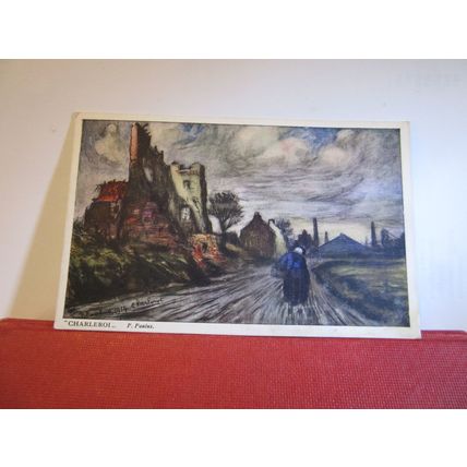 WW1, CHARLEROI, 1914 by P. Paulus, BELGIUM unused postcard art=