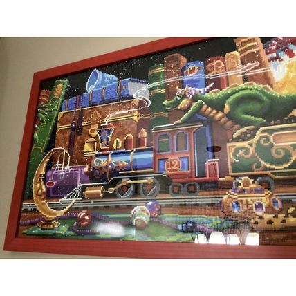 Dragon Train of Dreams XLG Diamond Art Professionally Framed 70" x 20" Beautiful