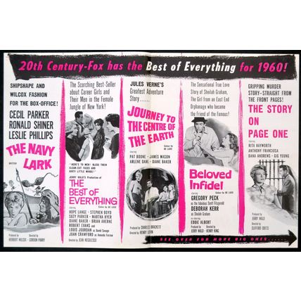 20TH CENTURY FOX FILMS 1959 James Mason, Gregory Peck TRADE ADVERT