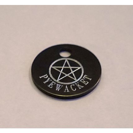 PENTACLE DOG CAT PET TAG + PENTACLE AND NAME ON FRONT YOUR DETAILS ON REVERSE