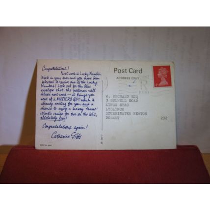 CUNARD QE2, QUEEN ELIZABETH 2, CRUISE SHIP used postcard c.1970 =