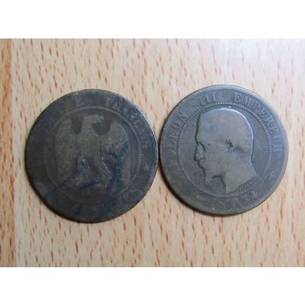 France 1854A Napoleon III 10 Centimes Coin