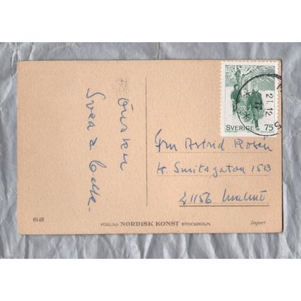 God Jul - Sweden - Postally Used - M? 21st December 1977 Postmark - Nordisk