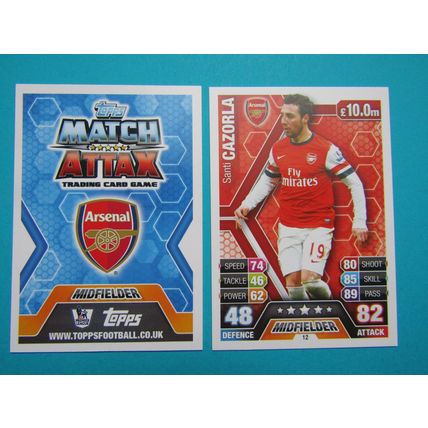 12. Santi Cazorla - Arsenal - Match Attax 2013/14 Football Card EF1