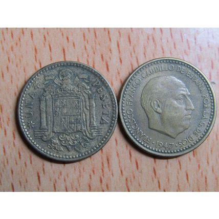 Spain 1953 Franco 1947-53* 1 Peseta Coin