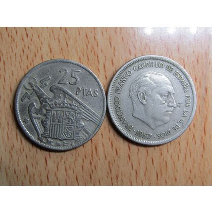 Spain 1968 Franco 1957-1968* 25 Peseta Coin