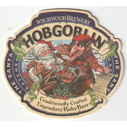 BEER MAT - WYCHWOOD BREWERY - HOBGOBLIN SANTA CATCHER - (Cat No 058) - (2015)