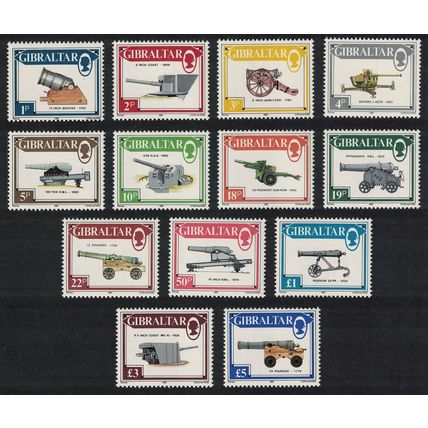 Gibraltar Guns Artillery Militaria 13 v 1987 MNH SG#569-581