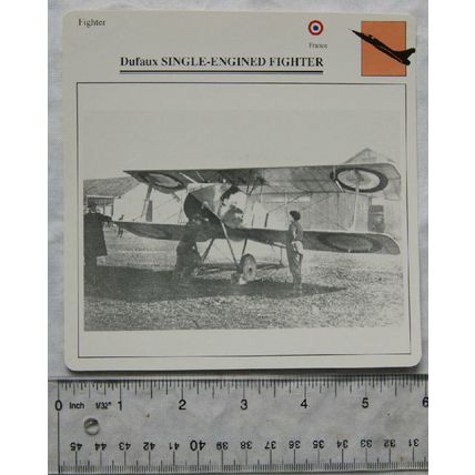 Dufaux Single Engined Fighter - France - Fighter - Collectors Club Card