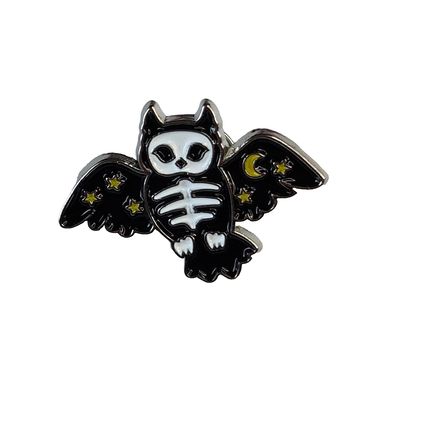 Owl Skeleton Enamel Pin Badge Cartoon Style Lapel 3.0 cm X 2.1 cm Gothic BA193