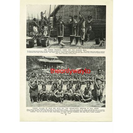 Moi Women And Moi In Full Dress, Annam (Vietnam), Book Illustration, c1930