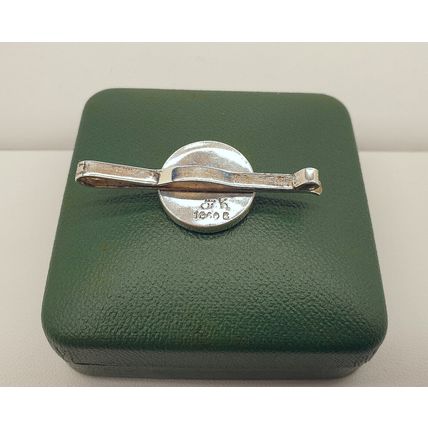 Mens Vintage 925 Sterling Silver Singapore Lion Tie Clip/Slide with Box