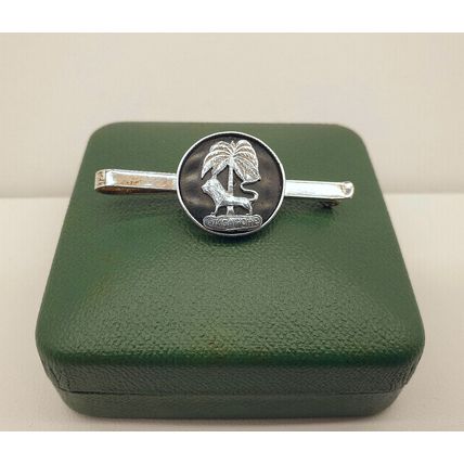 Mens Vintage 925 Sterling Silver Singapore Lion Tie Clip/Slide with Box