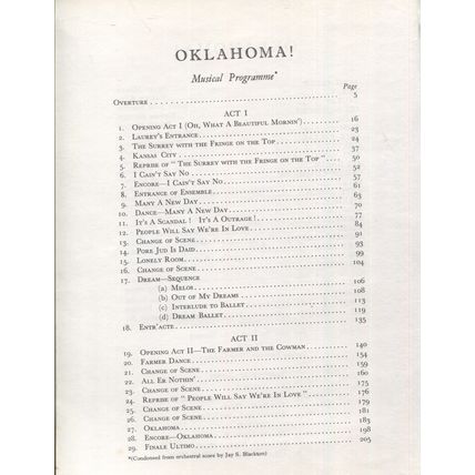 Oklahoma! Vocal Score by Rodgers & Hammerstein Hardback