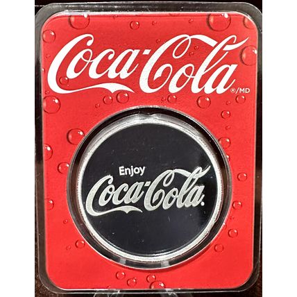 1 Oz Silver Collectible Coca Cola Struck Round (In TEP)