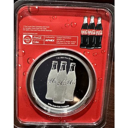 1 Oz Silver Collectible Coca Cola Struck Round (In TEP)