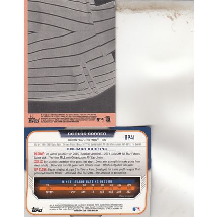 JOSE ALTUVE & CARLOS CORREA AUTO 2018/15 HOUSTON ASTROS WORLD CHAMPION PLAYERS