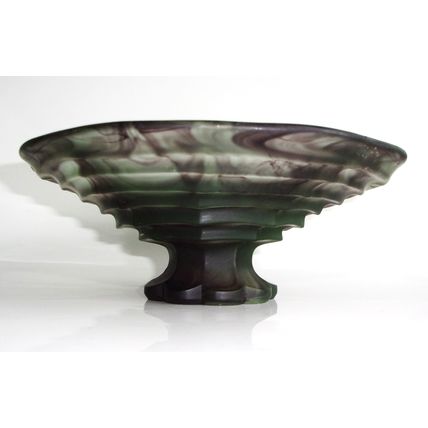 German Art Deco 'Oralit' Cloud Glass 'Edith' Bowl Walther & Sohne.