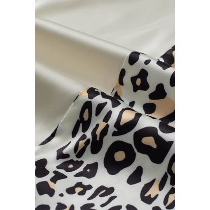 Apricot Half Leopard Patchwork Ruffle Sleeve Blouse
