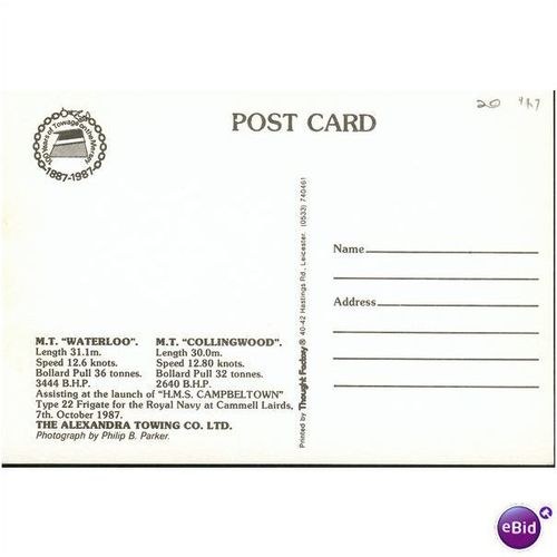 GB Postcard 1987 - M.T. Waterloo - M.T. Collingwood