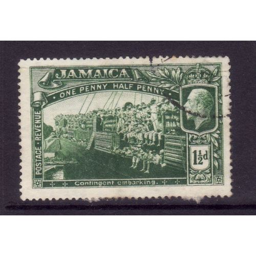 JAMAICA 1919 SG80 1 1/2d GREEN FINE USED