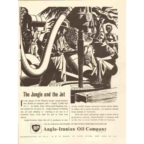 anglo-iranian oil company 1953 papau jungle and the jet bp vintage ad