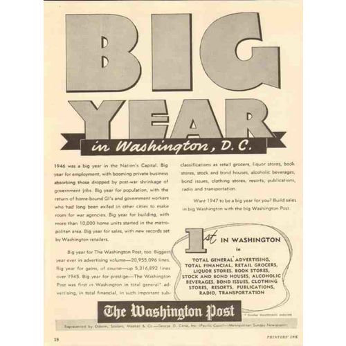 washington post 1947 big year in dc newspaper media trade vintage ad