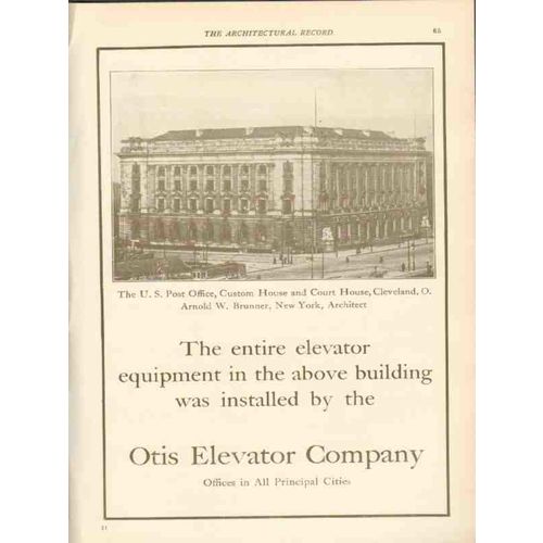 otis elevator company 1911 post office court cleveland oh vintage ad