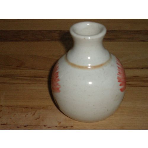 New Zealand Hand Painted Studio Pottery Stoneware Bud Vase - Marked KP