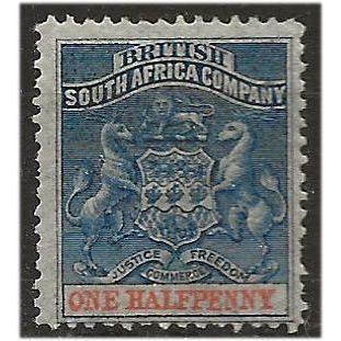 Rhodesia 1892 SG19 1/2d Deep Blue & Vermilion Mounted Mint . .. .