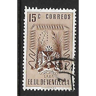 VENEZUELA 1952 STATE OF LARA 15c BROWN SG1052 FINE USED#2