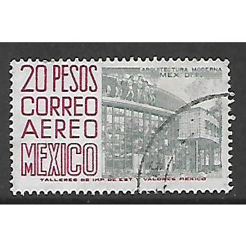 MEXICO 1950 20p NATIONAL MUSIC CONSERVATORIES BIUE & RED SG859a FINE USED#